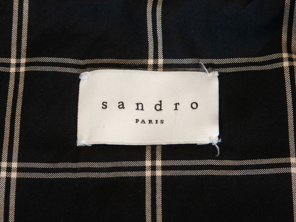 Sandro Navy Blue Washed Cotton Belted Jacket