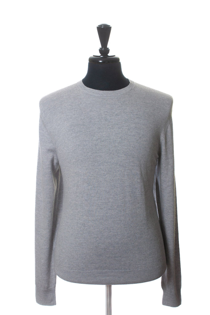 Saks Fifth Avenue Grey Extra Fine Merino Wool Sweater