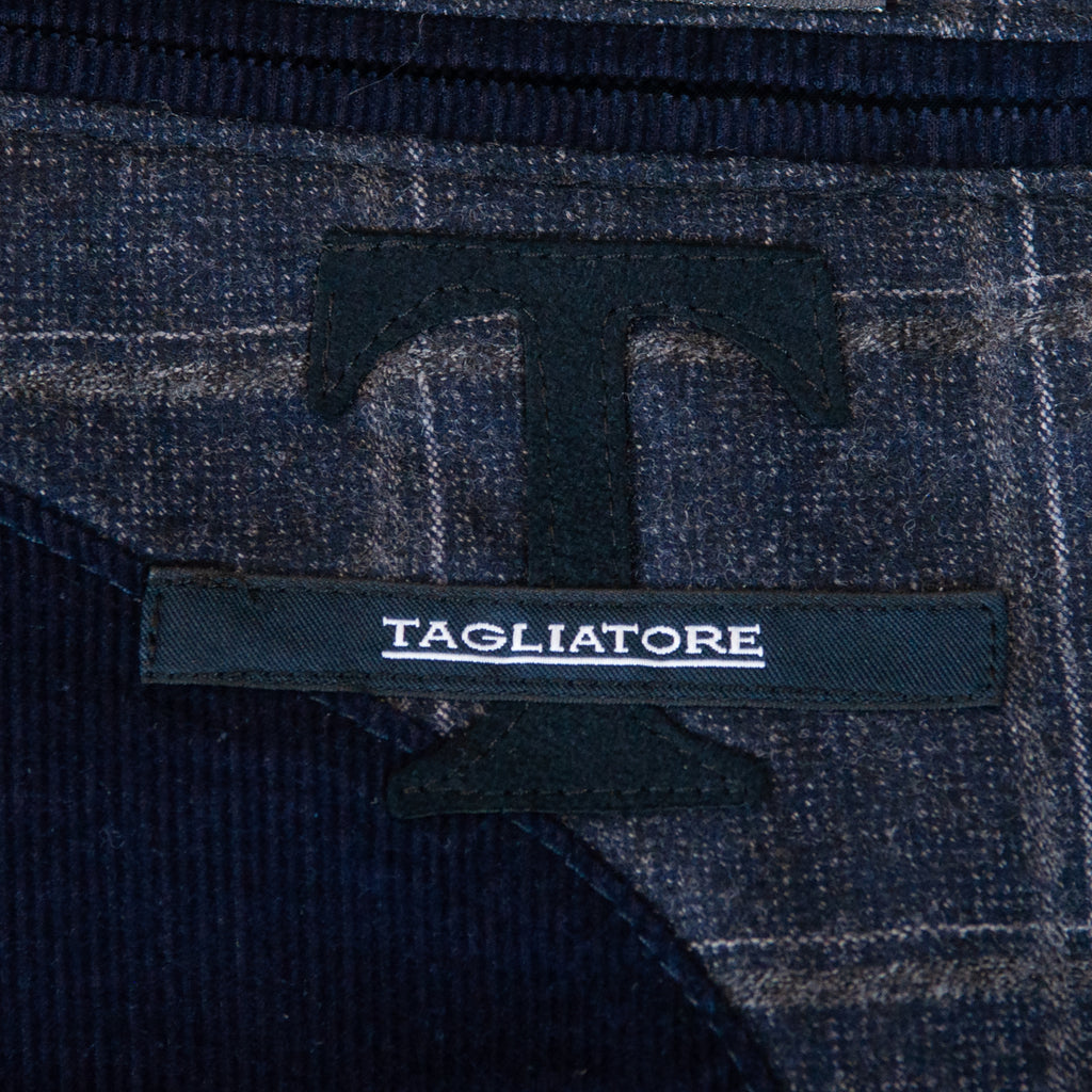 Tagliatore Slate Blue Check Flannel Slim Fit Suit
