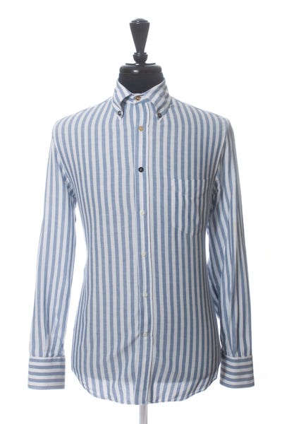 Brunello Cuccinelli Blue Striped Basic Fit Button Down Shirt