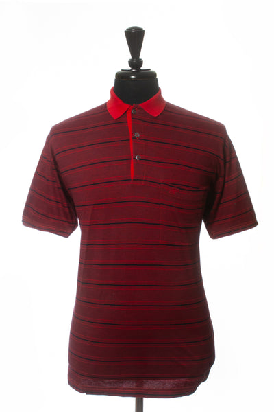 Jaeger Black on Red Striped Polo Shirt