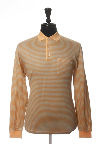 Dunhill Light Orange Long Sleeve Polo Shirt