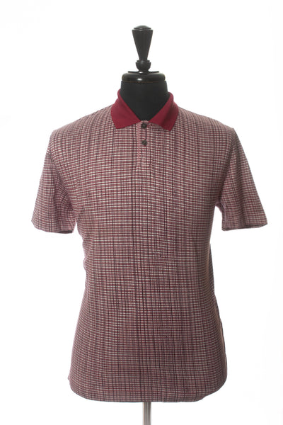 Cerruti 1881 Deep Red Check Polo Shirt