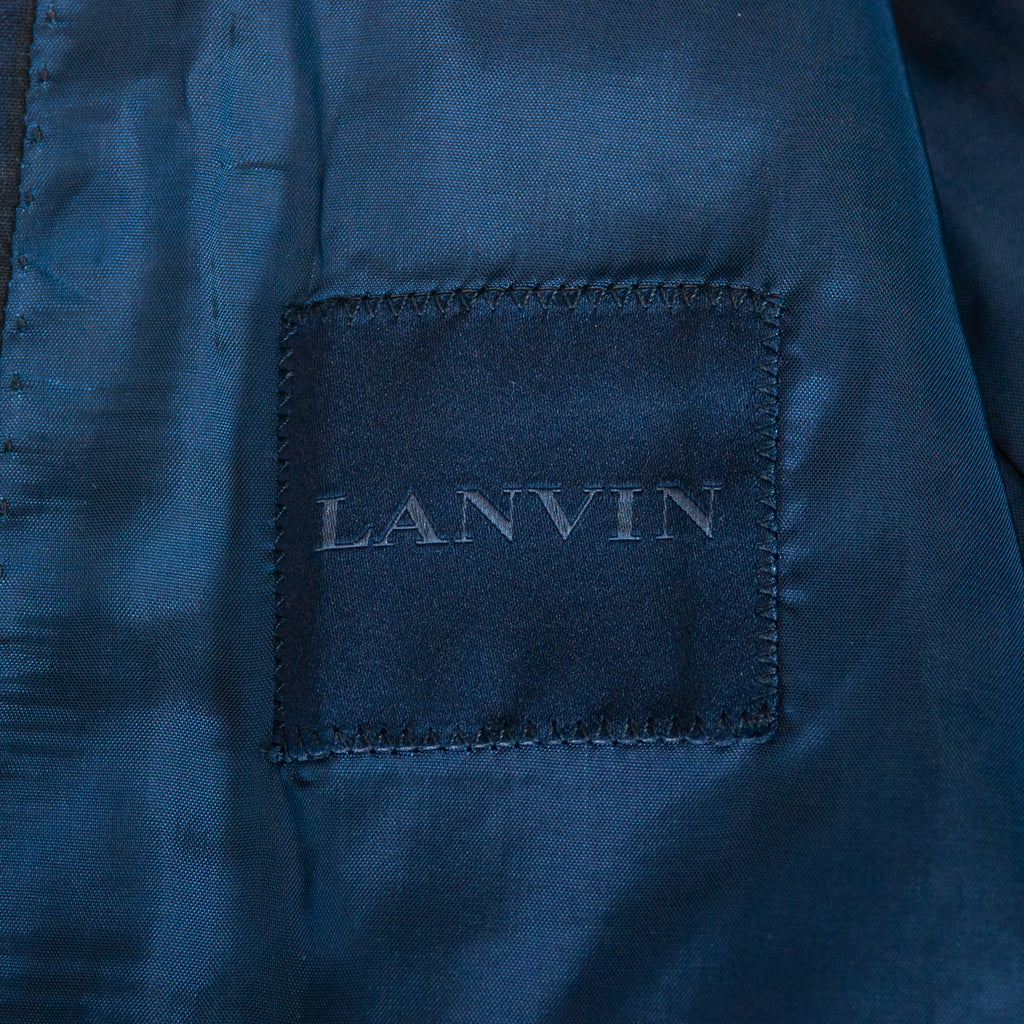 Lanvin Dark Grey Check Check Wool Cotton Suit