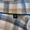 Corneliani ID Brown and Blue Check Linen Shirt