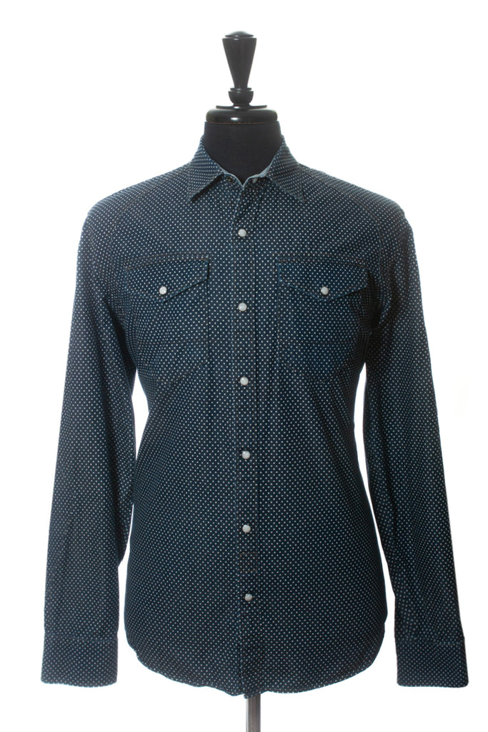 G-Star RAW Blue Chambray Snap Shirt