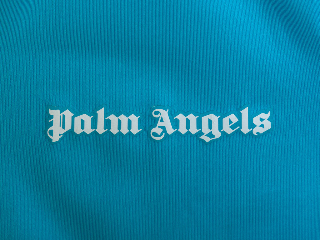 Palm Angels Pink on Blue Logo Track Jacket