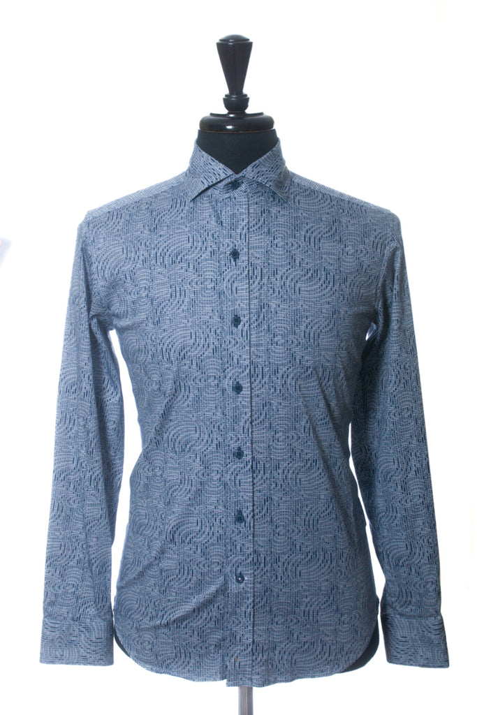 Robert Graham Blue Geometric Print Tailored Fit Shirt