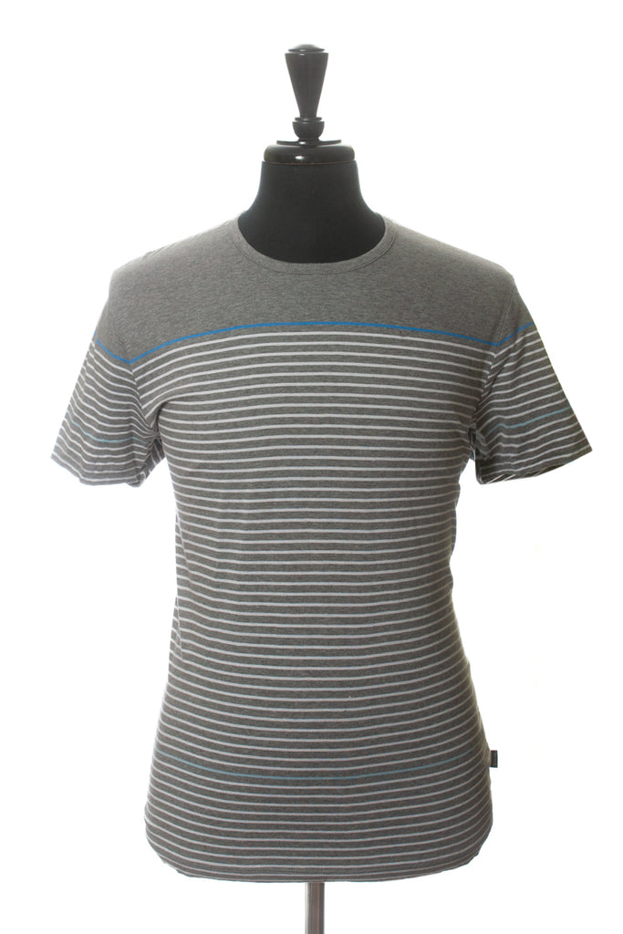 Hugo Boss Grey Striped Abruzzo Slim Fit T-Shirt