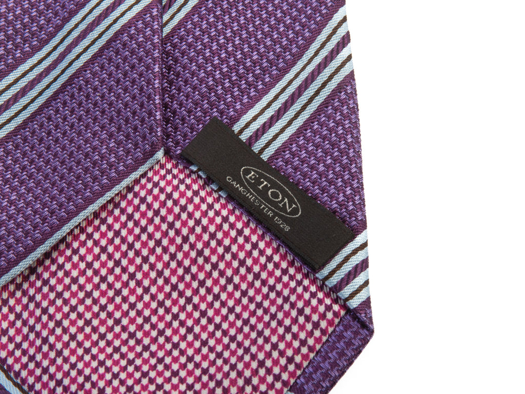 Eton Purple Striped Silk Tie