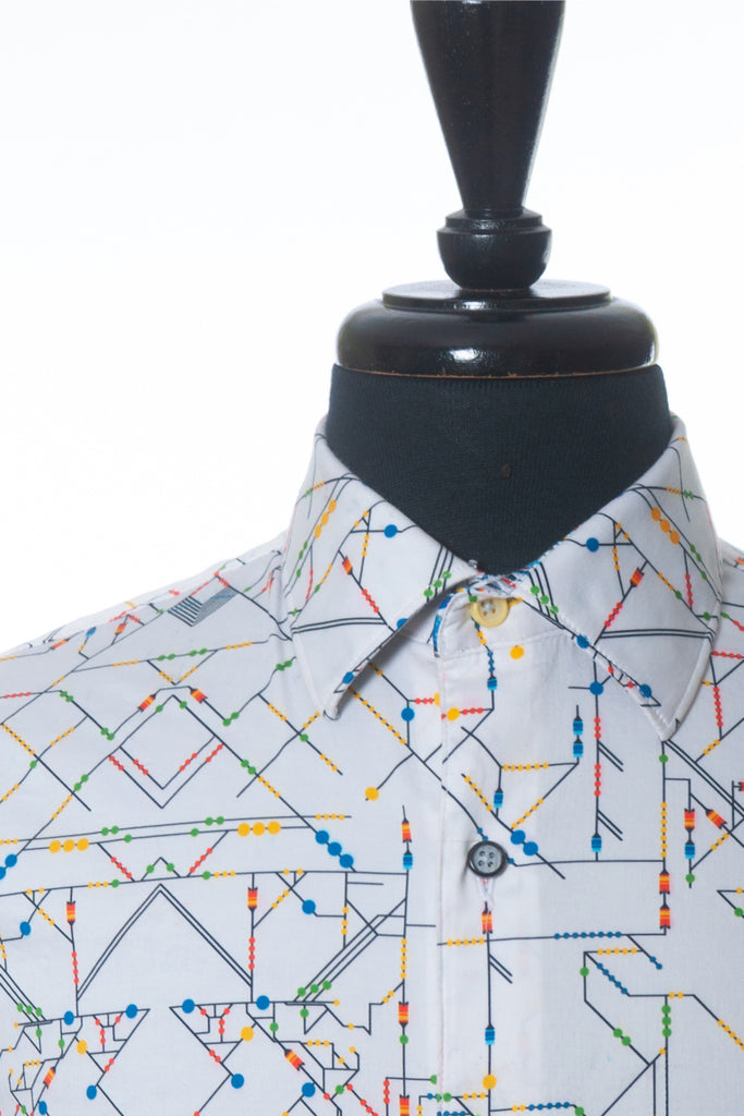 Robert Graham Robot Circuit Print Classic Fit Shirt