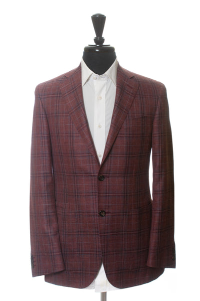 Canali Raspberry Red Check Kei Blazer