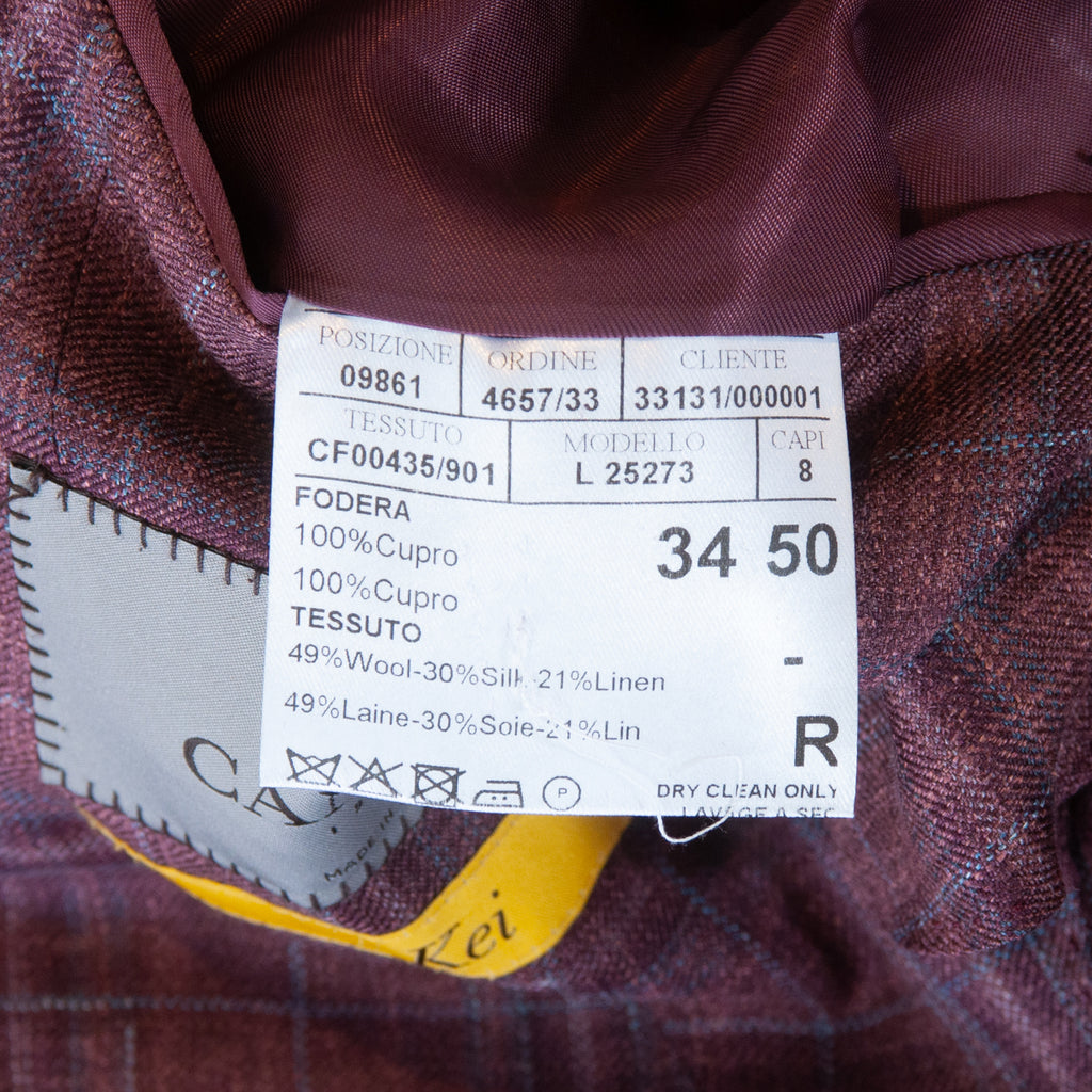 Canali Raspberry Red Check Kei Blazer