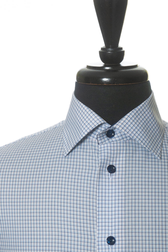 Eton Blue Graph Check Contemporary Fit Shirt