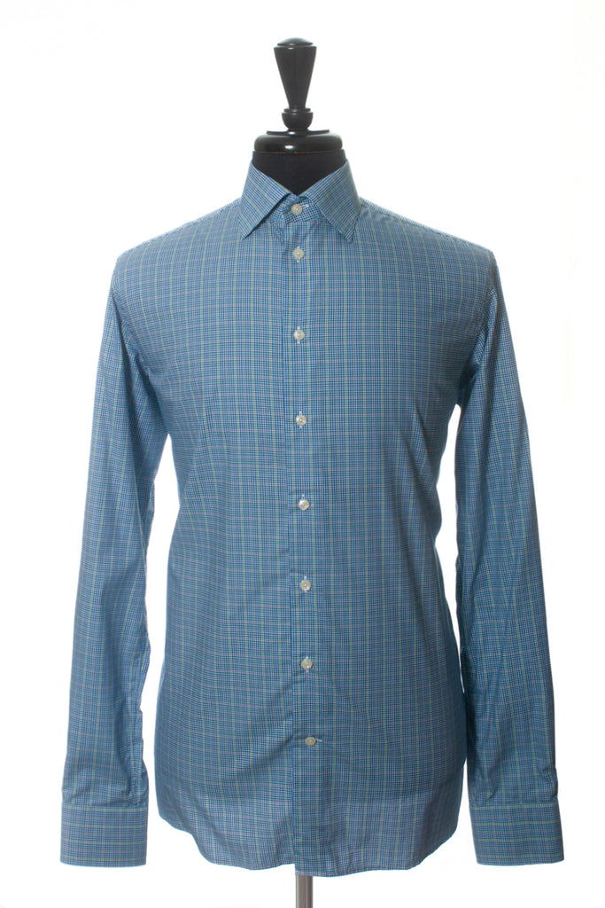 Eton Blue Check Contemporary Fit York Shirt