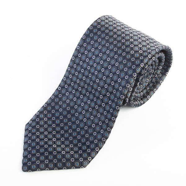 Canali 1934 Grey Medallion Patterned Tie