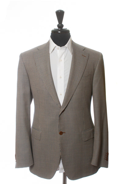 Canali Grey and Brown Check Blazer