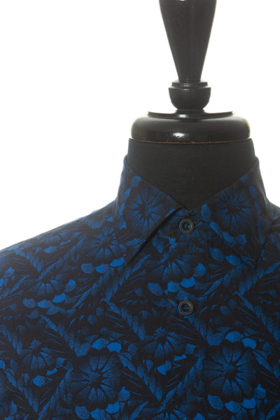 Signum Dark Blue Floral Print Shirt