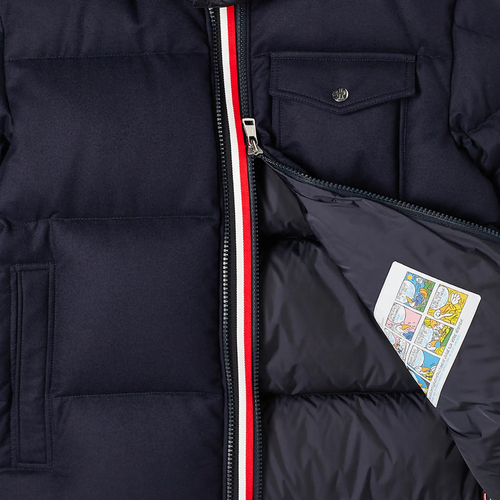 Moncler Blue Brazeau Wool Down Coat