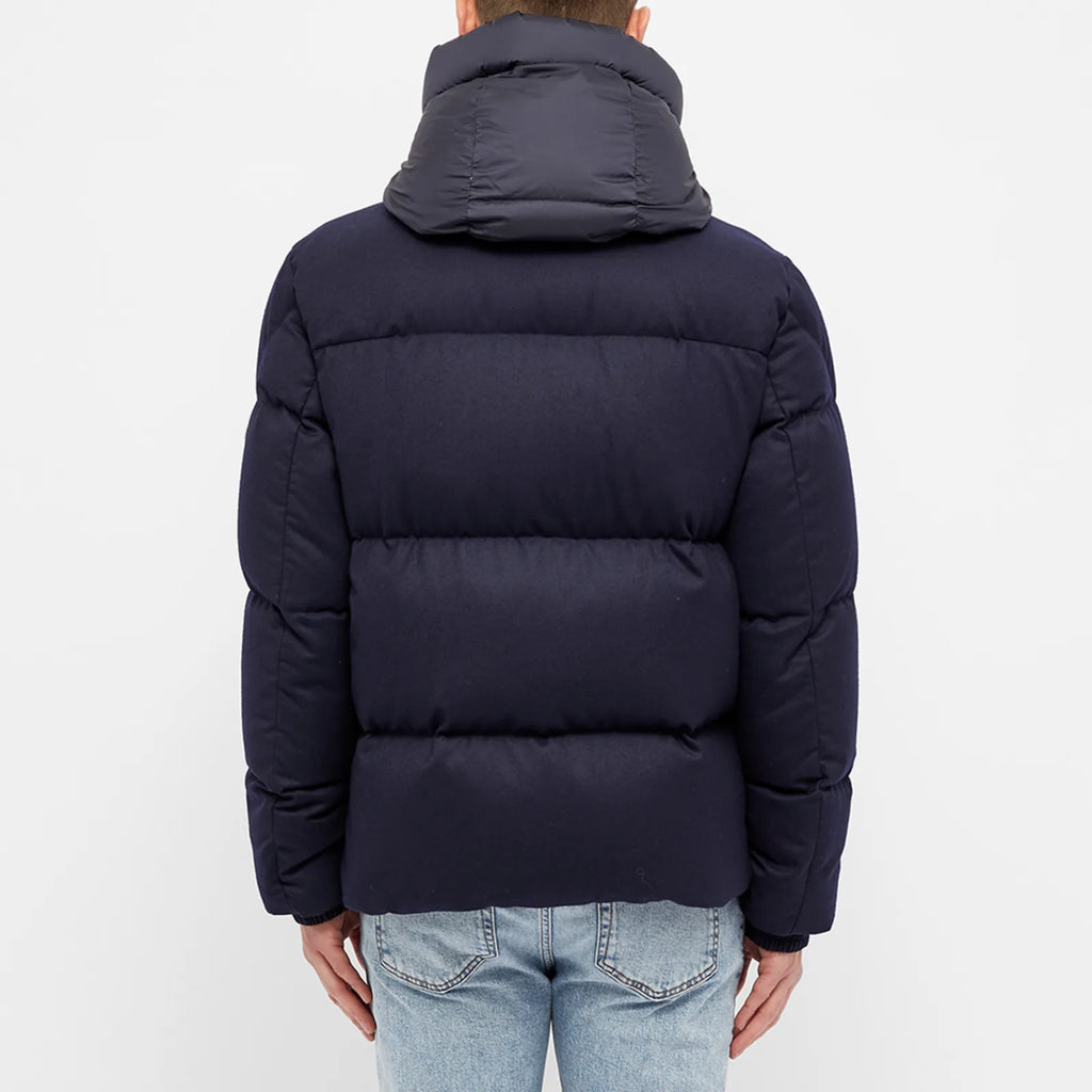 Moncler Blue Brazeau Wool Down Coat