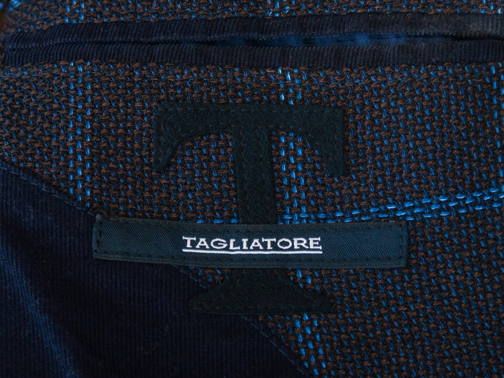 Tagliatore Dark Blue Check Slim Fit Blazer