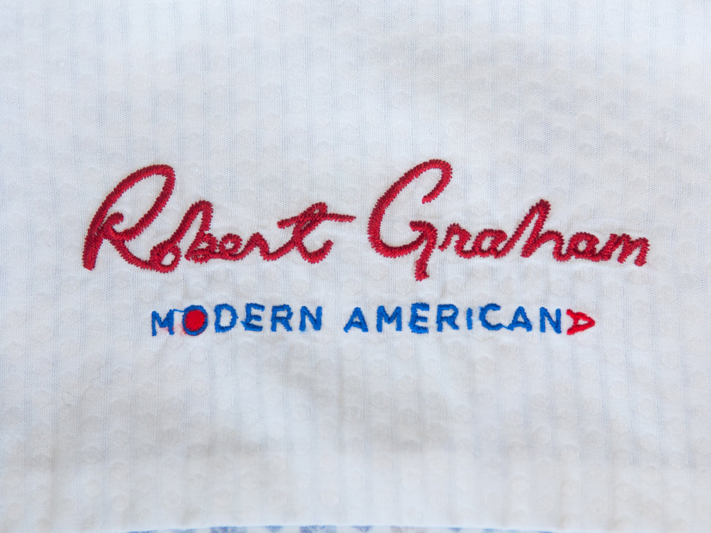 Robert Graham Modern Americana White and Violet Tailored Fit Shirt