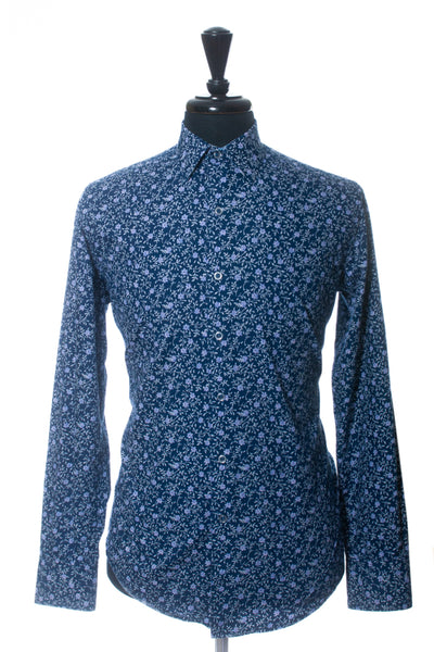 Robert Graham Blue Floral Print Classic Fit Shirt