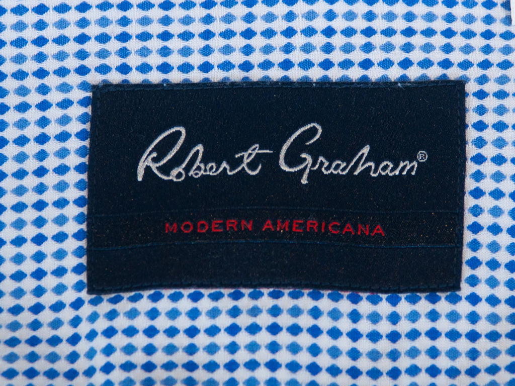 Robert Graham Modern Americana Dotted White Tailored Fit Shirt