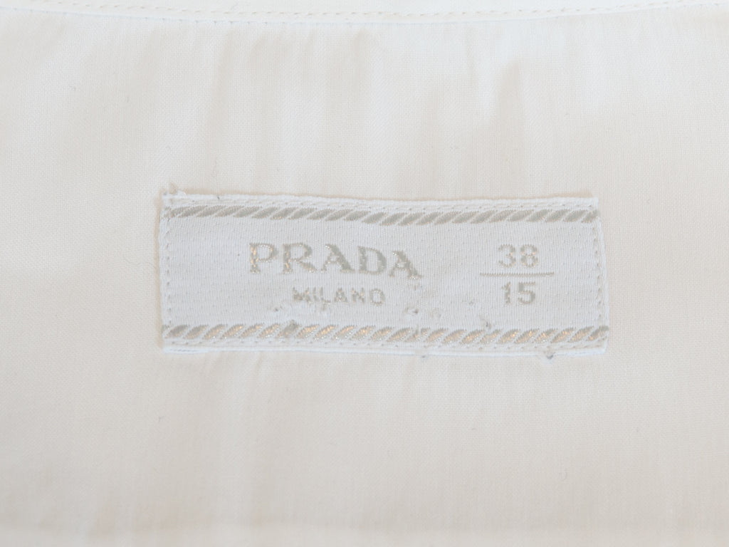 Prada White Stretch Cotton Dress Shirt