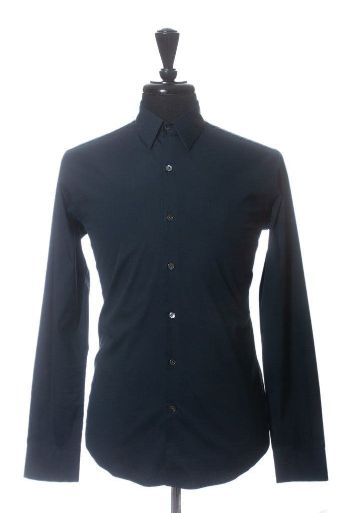 Theory Navy Black Sylvain Wealth Dress Shirt