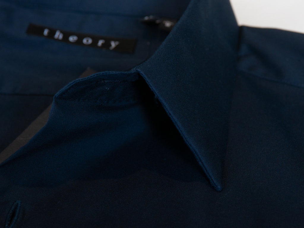 Theory Navy Black Sylvain Wealth Dress Shirt