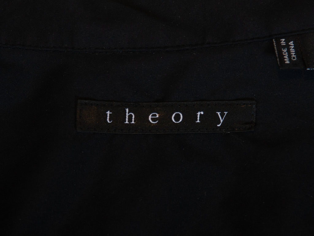 Theory Navy Black Sylvain Wealth Dress Shirt