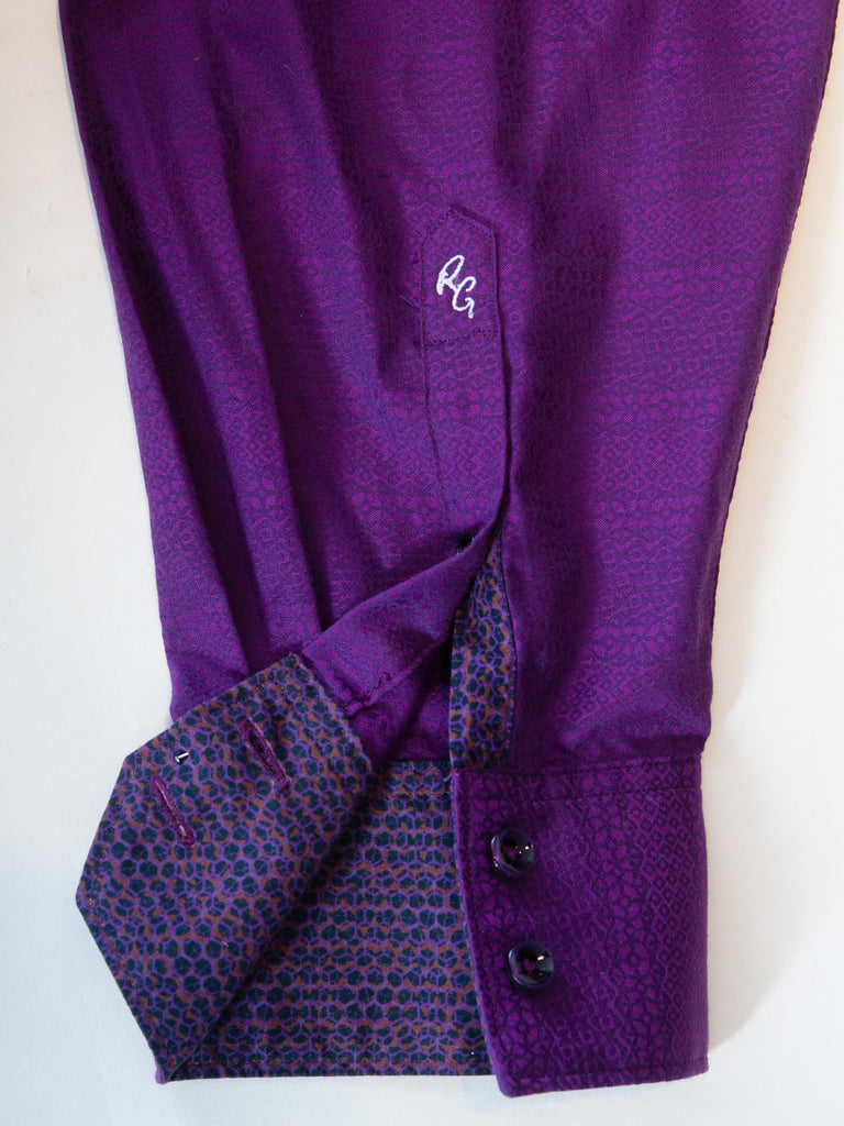 Robert Graham Purple Twill Dress Shirt