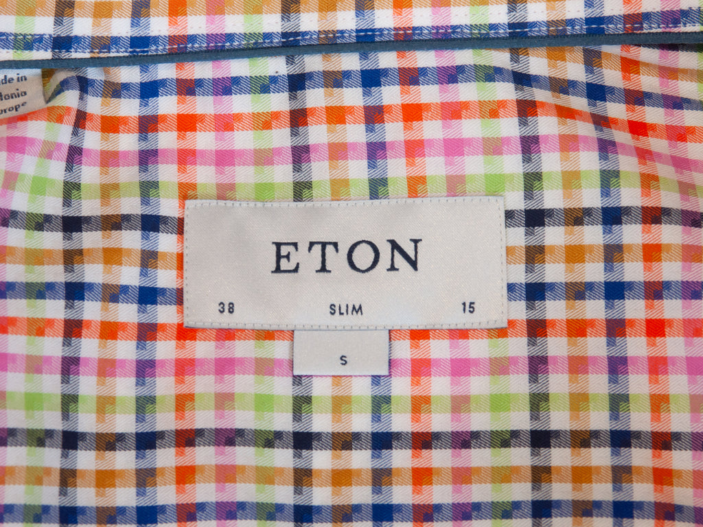 Eton Multi Check Fine Twill Slim Fit Shirt