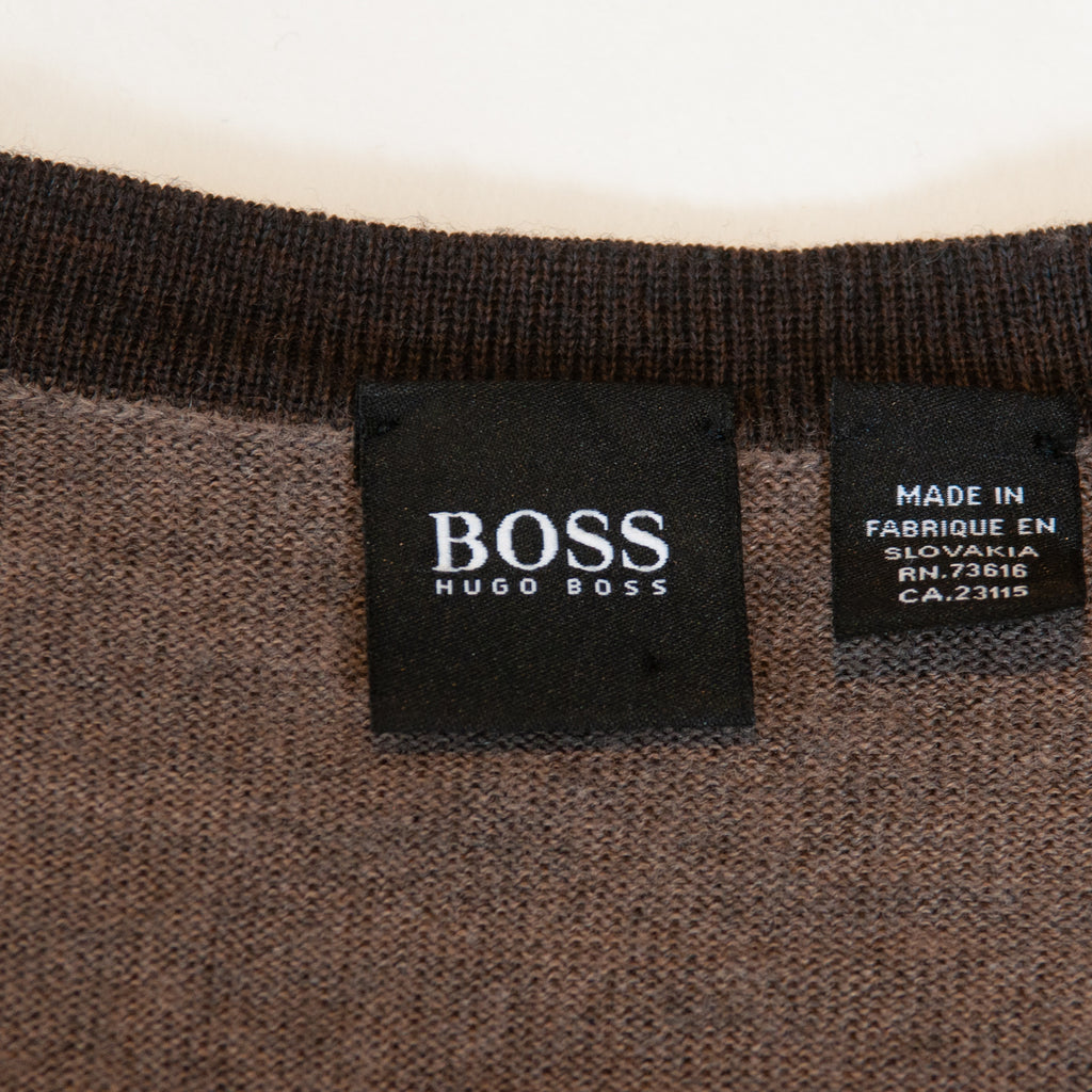 Hugo Boss Brown Wool Albin Sweater