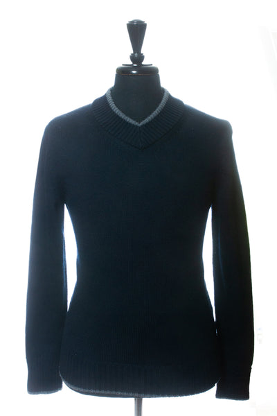 Hugo Boss Midnight Blue Marzio V-Neck Sweater