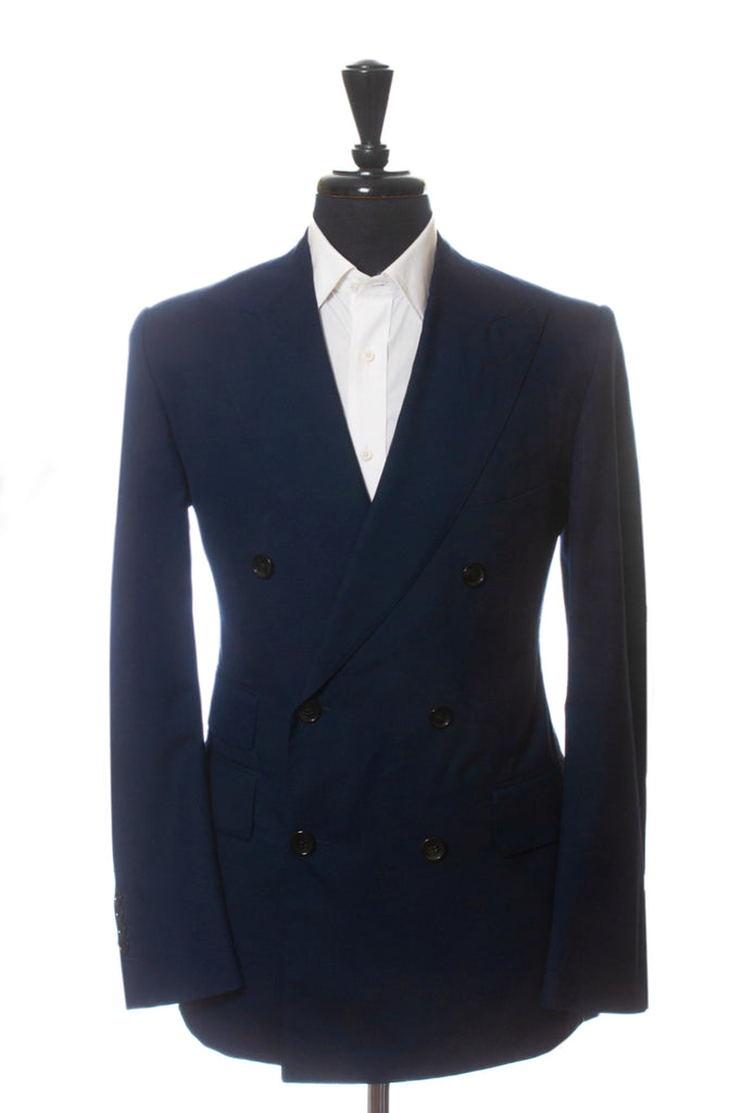 Tom Ford Navy Blue Wool Double Breasted Shelton Suit