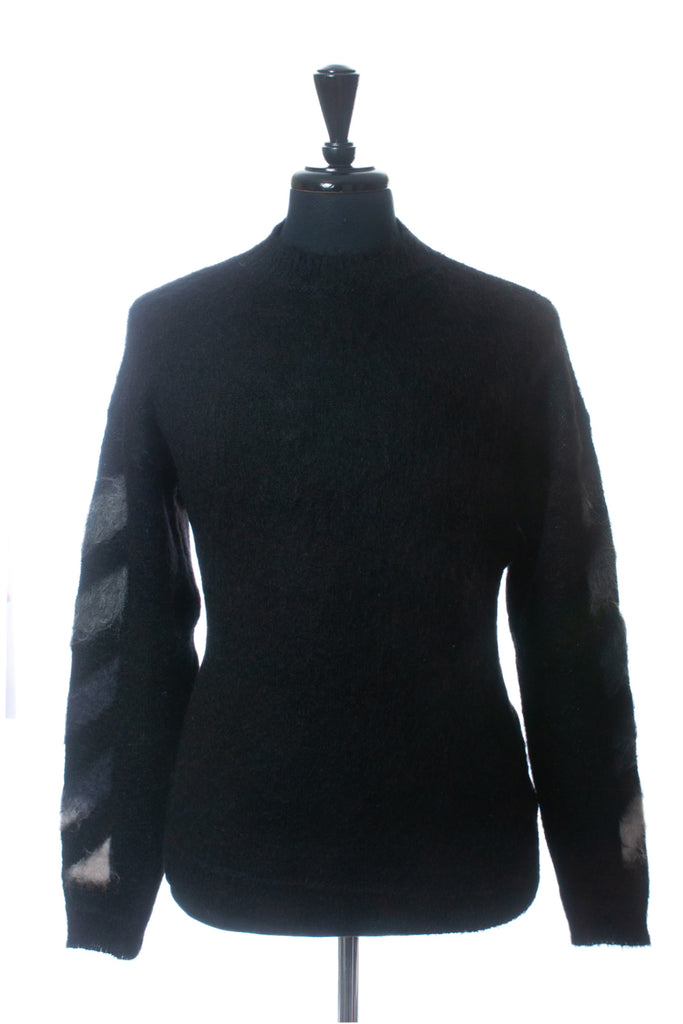 Off-White Black Brushed Mohair Sweater