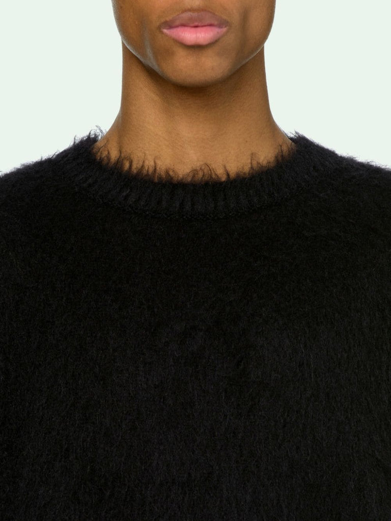 Off-White Black Brushed Mohair Sweater