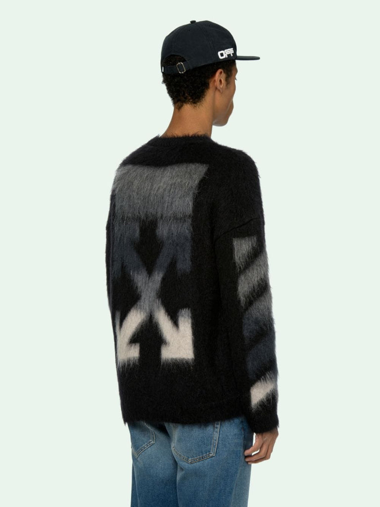 Off-White Black Brushed Mohair Sweater