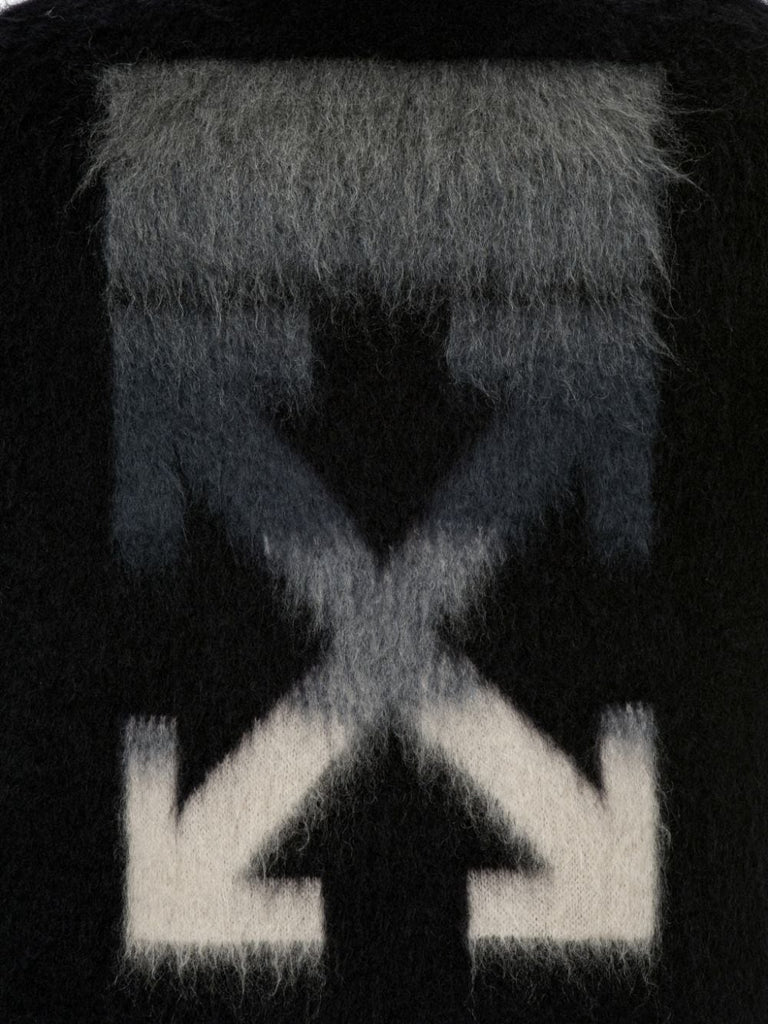 Off-White Black Brushed Mohair Sweater