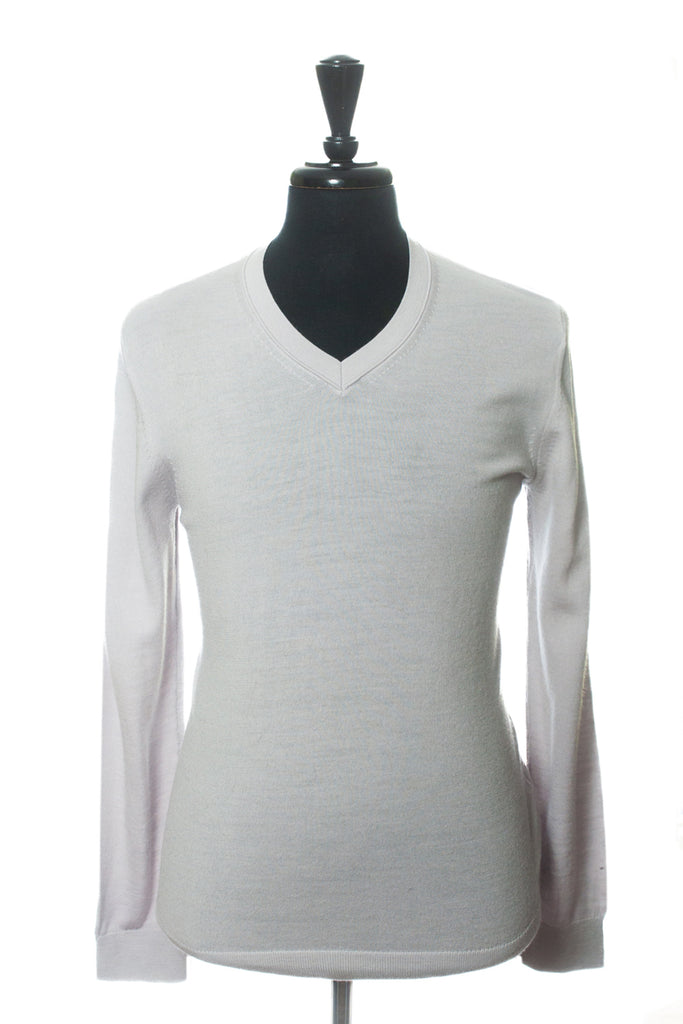 Reiss Grey Wool Earl V-Neck Sweater