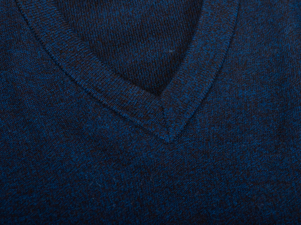 Theory Blue Piccard Cashwool V-Neck Sweater