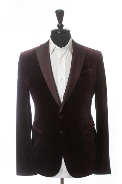 Armani Collezioni Merlot Vervet Dinner Jacket