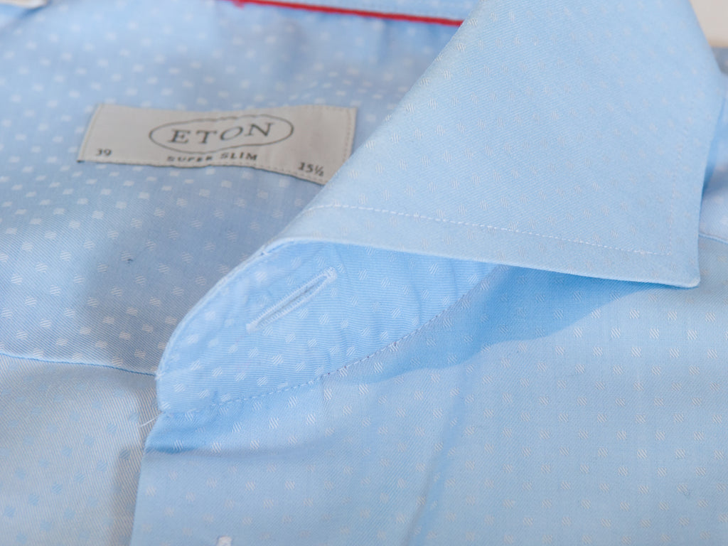 Eton Dotted Blue Super Slim Shirt