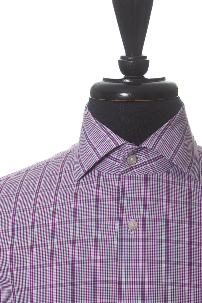 Hugo Boss Purple Check Regular Fit Geraldo Dress Shirt