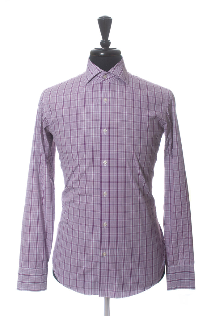 Hugo Boss Purple Check Regular Fit Geraldo Dress Shirt