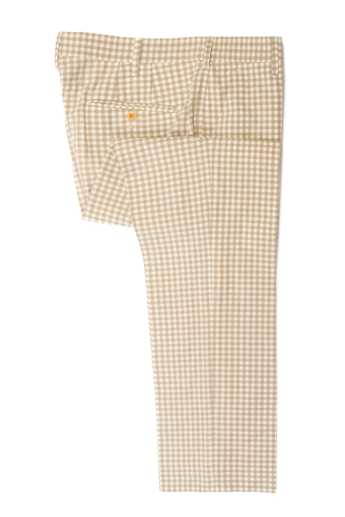 Paul Smith Light Brown Check Cotton Trousers