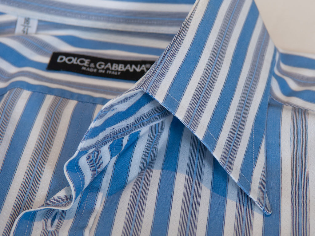 Dolce&Gabbana Blue Striped Dress Shirt