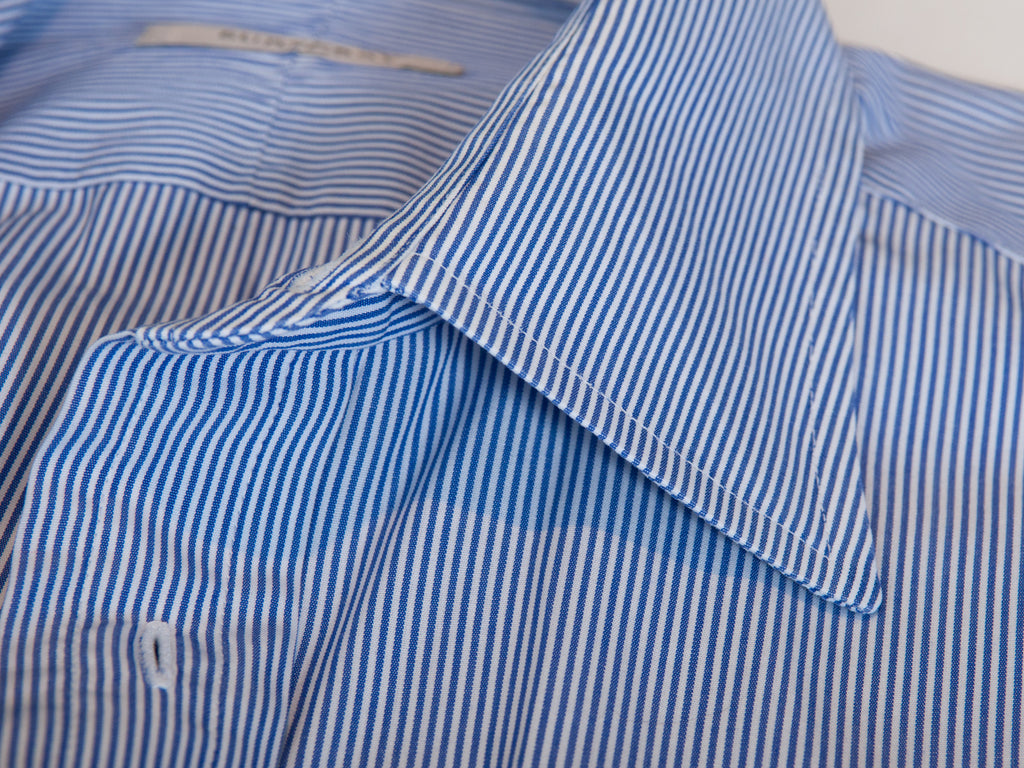 Burberry Blue Striped Classic Fit Striped Shirt